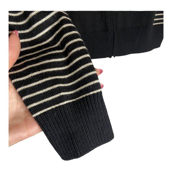 St. John Colorblock Striped Full Zip Wool Sweater-sz Medium - Picture 6 of 6
